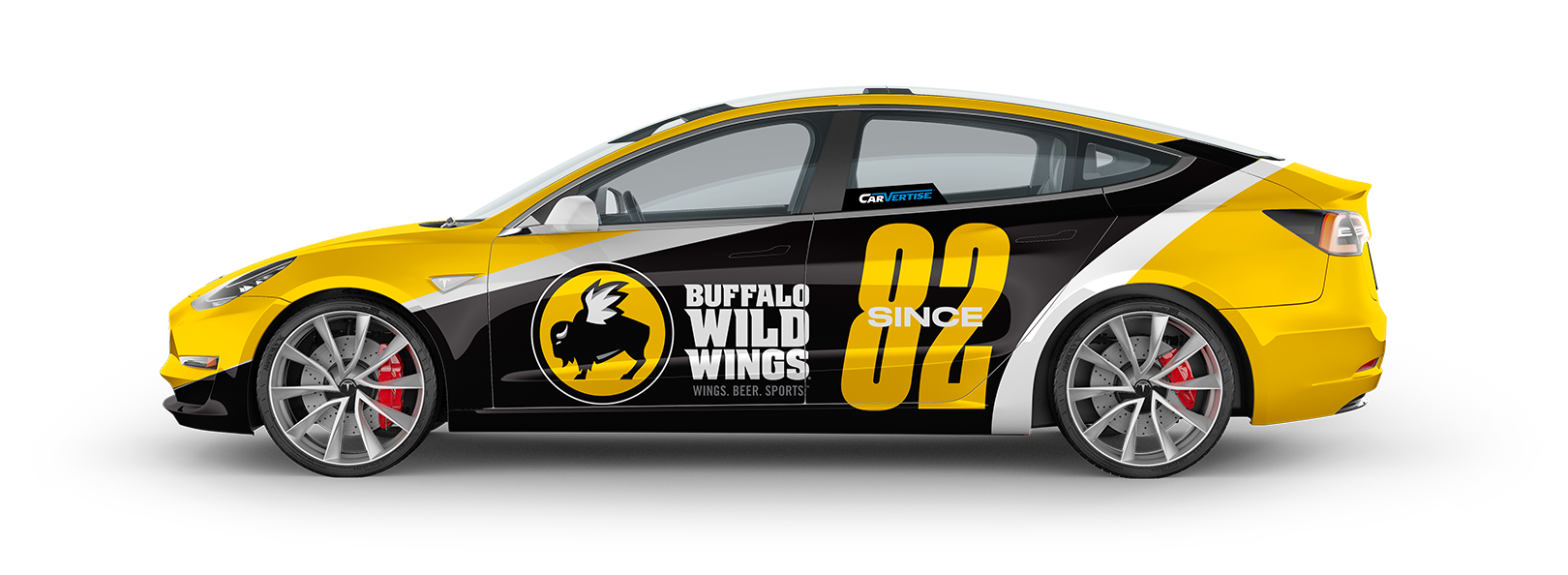 Tesla Driver Side Flat View Buffalo Wild Wings Tesla Driver Side Flat View Buffalo Wild Wings